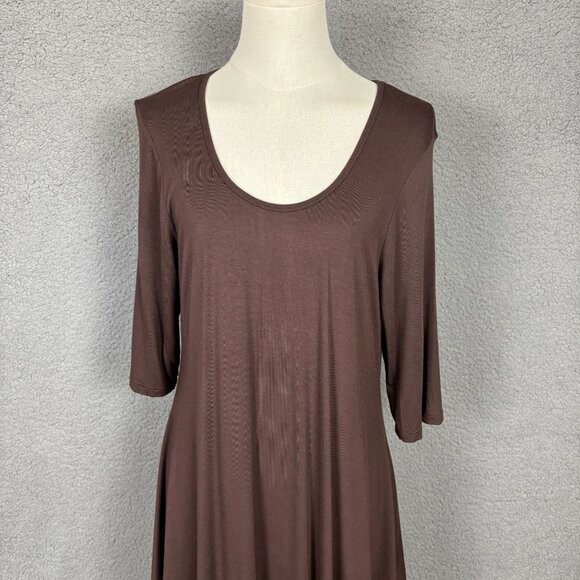24seven Comfort Apparel Women's Elbow Sleeve Swing Tunic Size XL Brown NWT's. - Picture 2 of 8